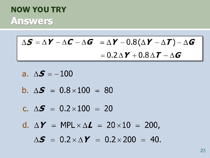 NOW YOU TRY Answers 23 