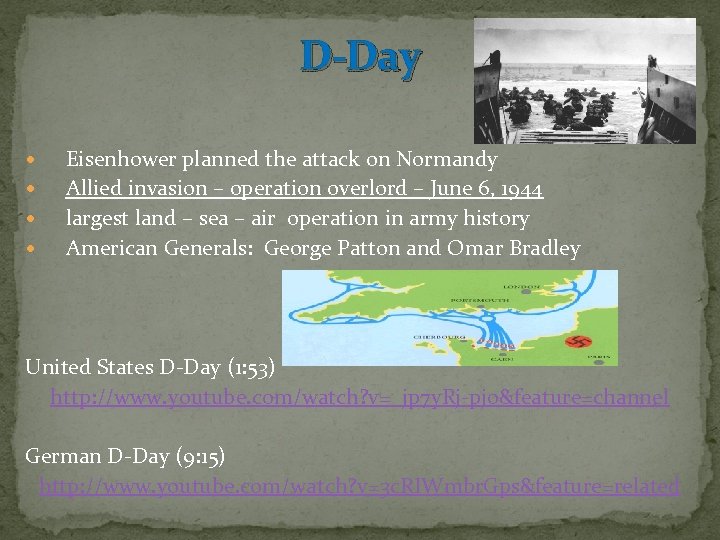 D-Day Eisenhower planned the attack on Normandy Allied invasion – operation overlord – June