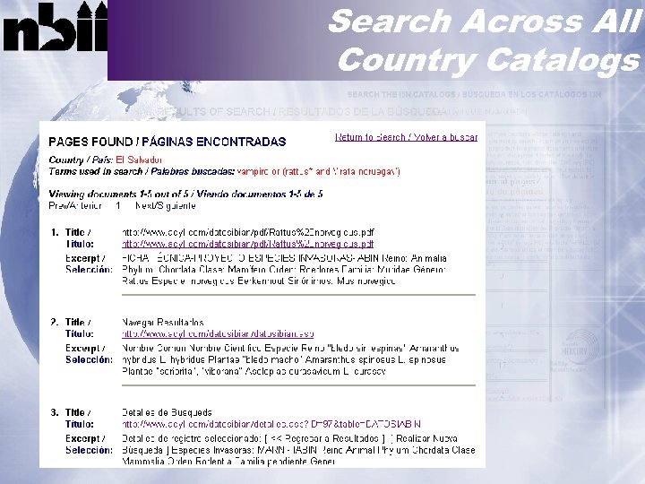 Search Across All Country Catalogs 