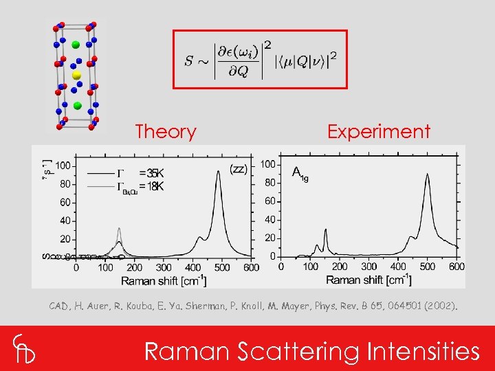 Theory Experiment CAD, H. Auer, R. Kouba, E. Ya. Sherman, P. Knoll, M. Mayer,