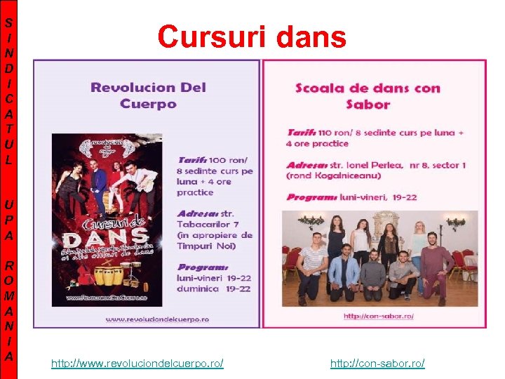 S I N D I C A T U L Cursuri dans U P