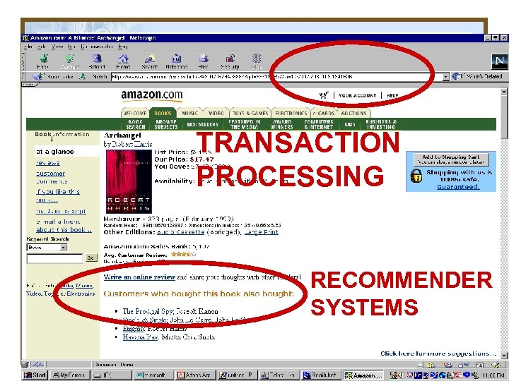 TRANSACTION PROCESSING RECOMMENDER SYSTEMS Dr. Thomas Tran CSI 5389 (E-Commerce Technologies) 4 