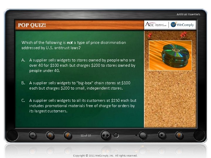 Antitrust Essentials POP QUIZ! Which of the following is not a type of price