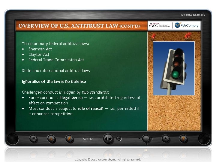 Antitrust Essentials OVERVIEW OF U. S. ANTITRUST LAW (CONT’D) Three primary federal antitrust laws: