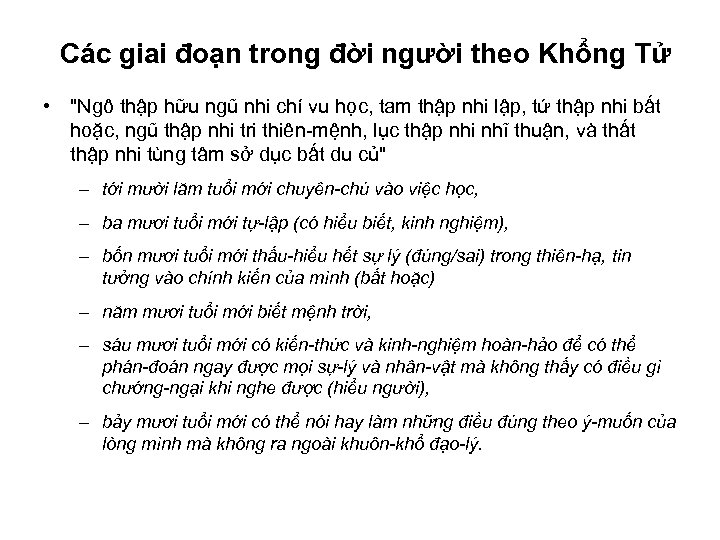 Các giai đoạn trong đời người theo Khổng Tử • 