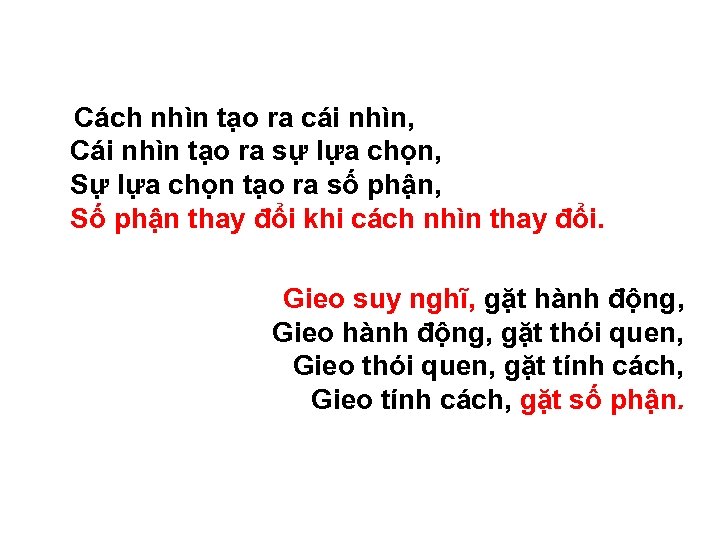 Cách nhìn tạo ra cái nhìn, Cái nhìn tạo ra sự lựa chọn, Sự