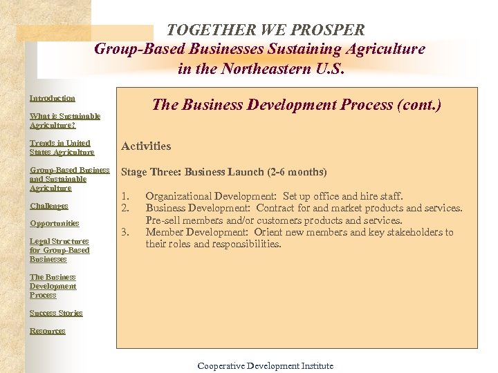 TOGETHER WE PROSPER Group-Based Businesses Sustaining Agriculture in the Northeastern U. S. Introduction The