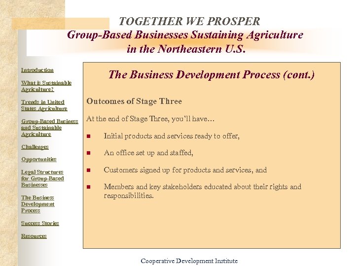 TOGETHER WE PROSPER Group-Based Businesses Sustaining Agriculture in the Northeastern U. S. Introduction The
