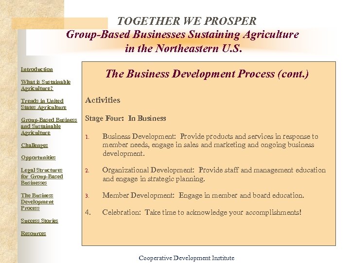 TOGETHER WE PROSPER Group-Based Businesses Sustaining Agriculture in the Northeastern U. S. Introduction The