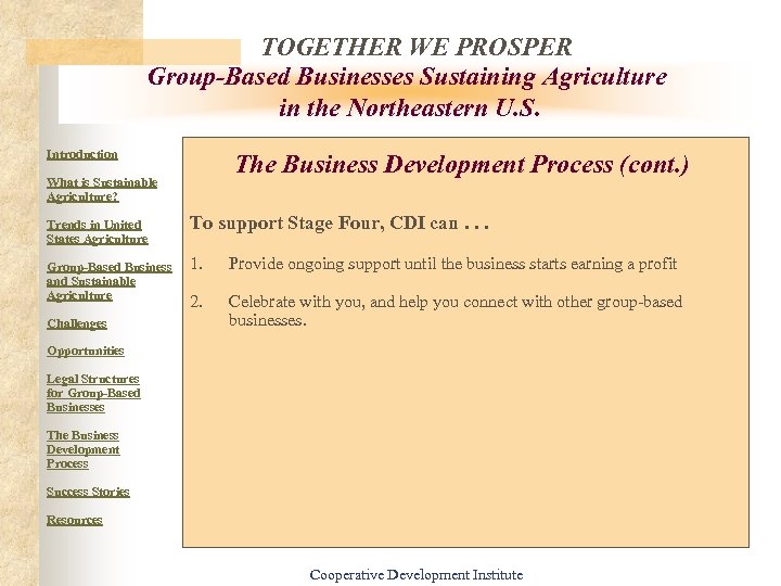 TOGETHER WE PROSPER Group-Based Businesses Sustaining Agriculture in the Northeastern U. S. Introduction The