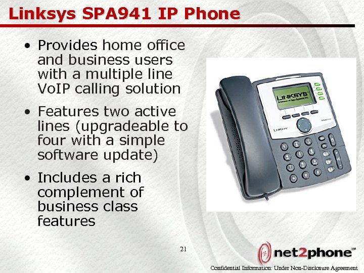 Linksys SPA 941 IP Phone • Provides home office and business users with a