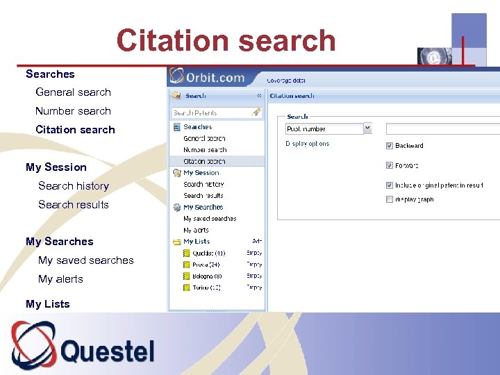 Citation search Searches General search Number search Citation search My Session Search history Search
