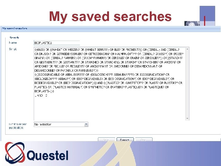 My saved searches 16 