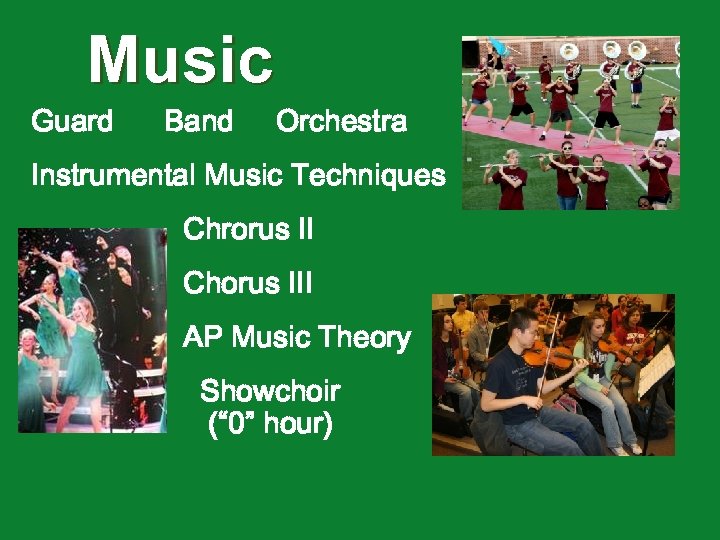 Music Guard Band Orchestra Instrumental Music Techniques Chrorus II Chorus III AP Music Theory