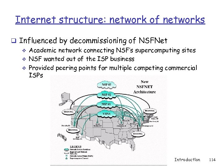 Internet structure: network of networks q Influenced by decommissioning of NSFNet v Academic network