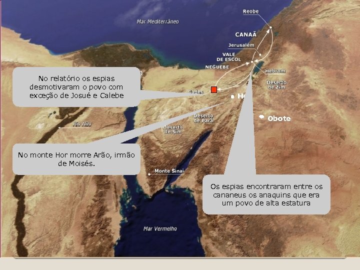 No relatório os espias desmotivaram o povo com exceção de Josué e Calebe Hor