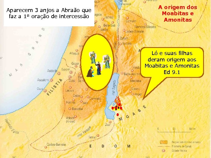 Aparecem 3 anjos a Abraão que faz a 1ª oração de intercessão A origem