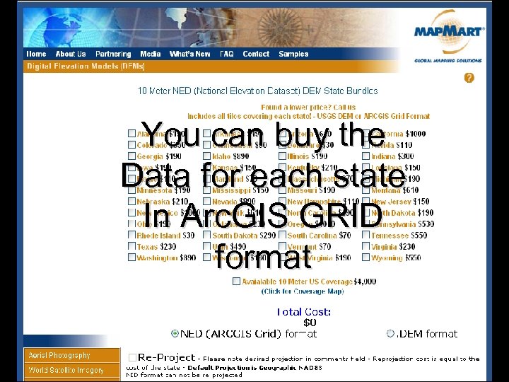 You can buy the Data for each state In Arc. GIS GRID format 
