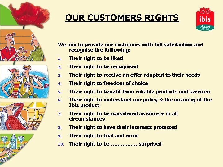 OUR CUSTOMERS RIGHTS We aim to provide our customers with full satisfaction and recognise