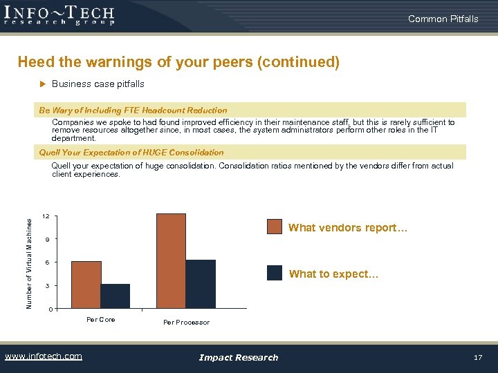 Common Pitfalls Heed the warnings of your peers (continued) u Business case pitfalls u