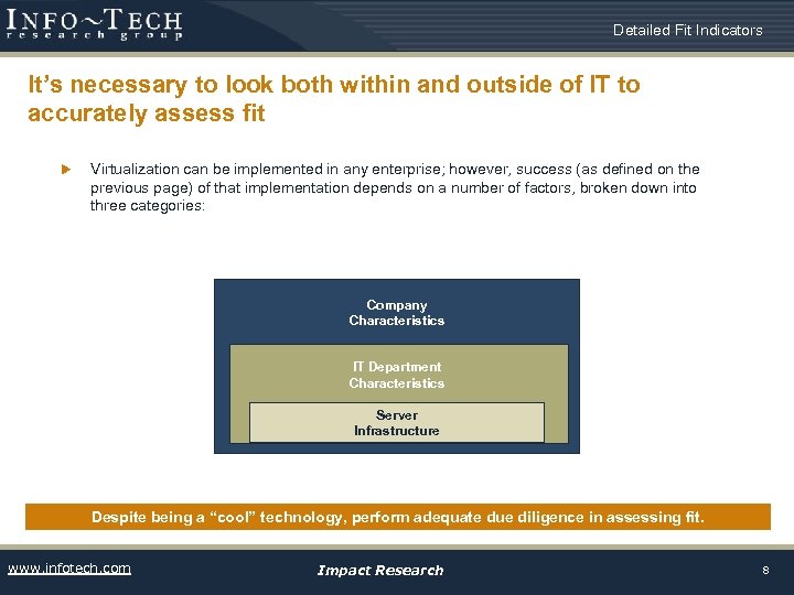 Detailed Fit Indicators It’s necessary to look both within and outside of IT to
