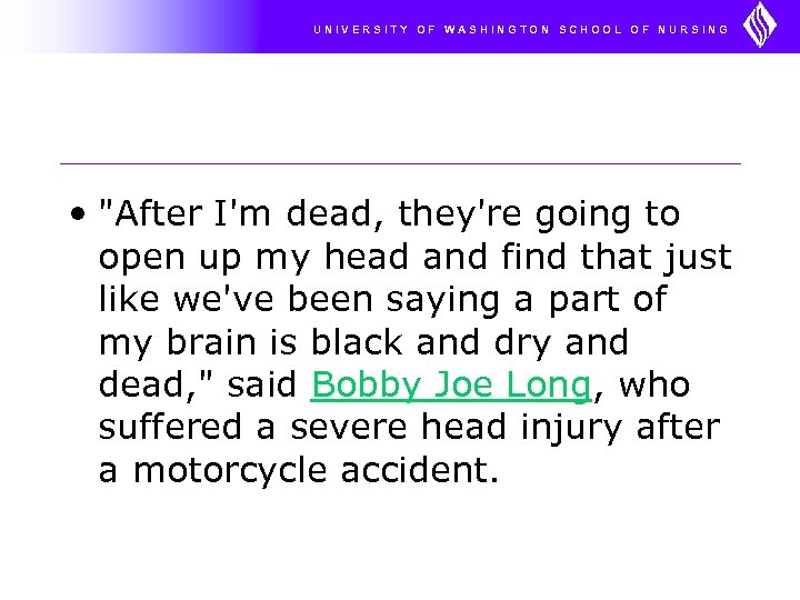 UNIVERSITY OF WASHINGTON SCHOOL OF NURSING • 