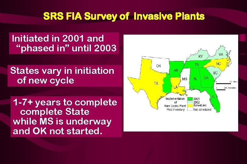 SRS FIA Survey of Invasive Plants Initiated in 2001 and “phased in” until 2003