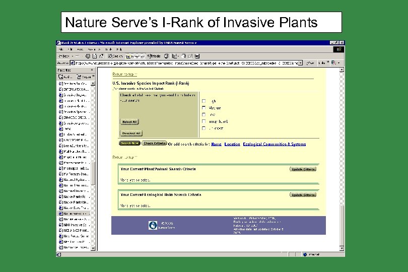 Nature Serve’s I-Rank of Invasive Plants 