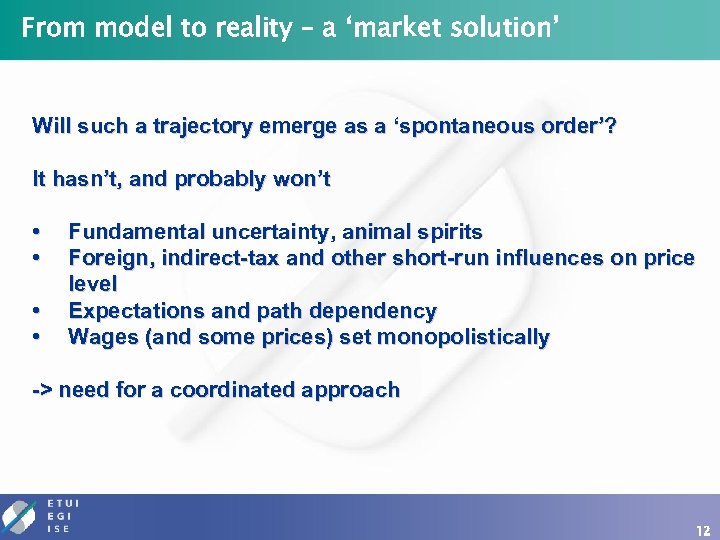 From model to reality – a ‘market solution’ Will such a trajectory emerge as