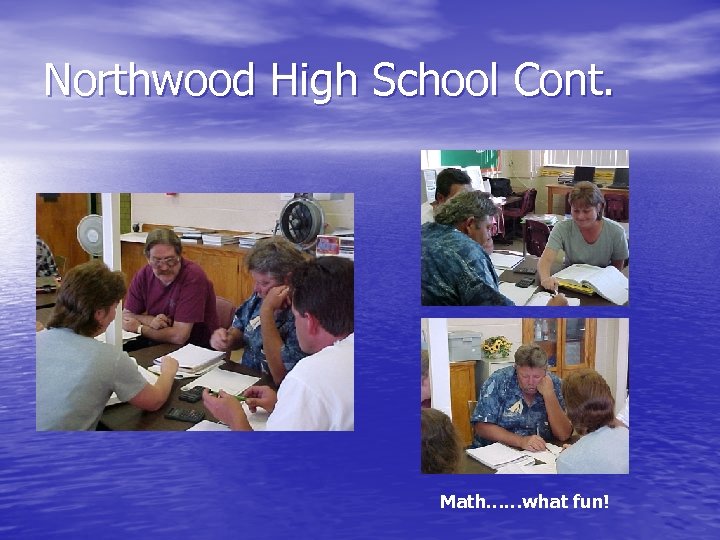 Northwood High School Cont. Math……what fun! 