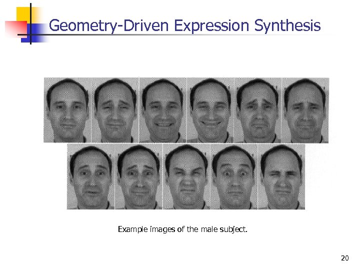 Geometry-Driven Expression Synthesis Example images of the male subject. 20 