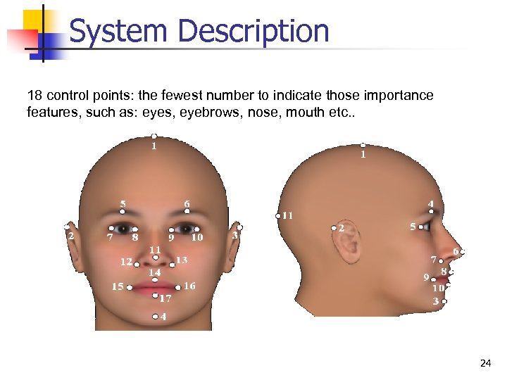 System Description 18 control points: the fewest number to indicate those importance features, such