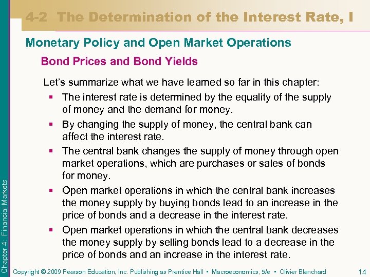 4 -2 The Determination of the Interest Rate, I Monetary Policy and Open Market
