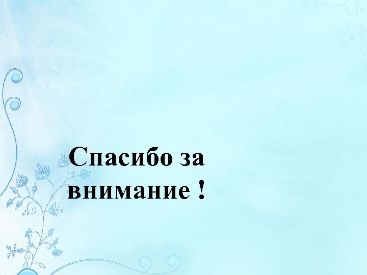 Спасибо за внимание ! 