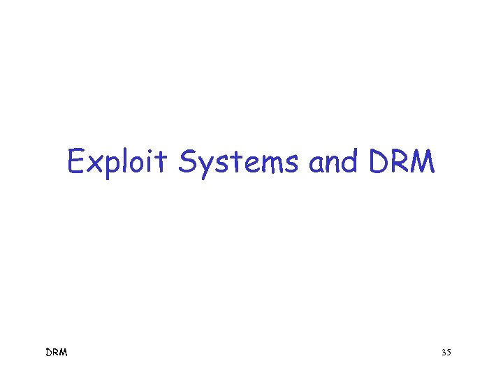Exploit Systems and DRM 35 