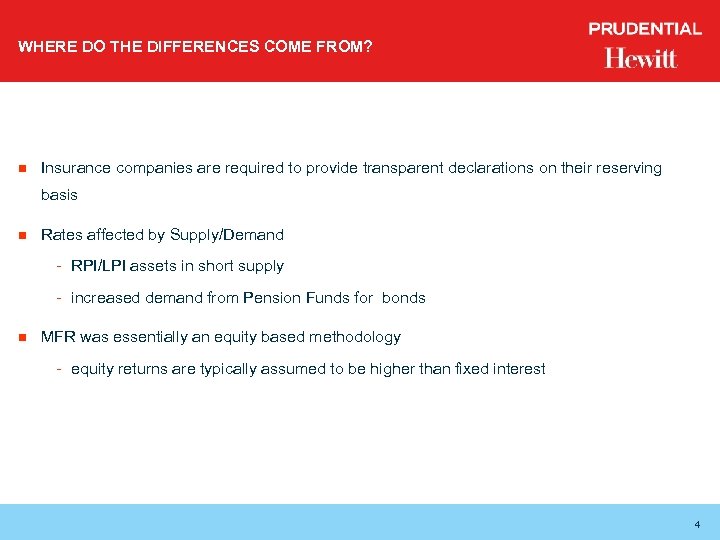 WHERE DO THE DIFFERENCES COME FROM? n Insurance companies are required to provide transparent
