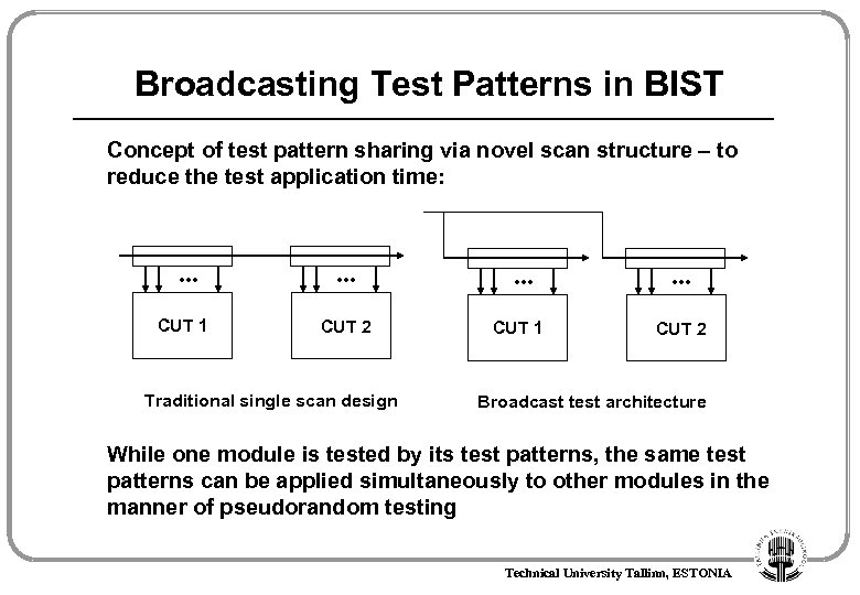 Broadcasting Test Patterns in BIST Concept of test pattern sharing via novel scan structure