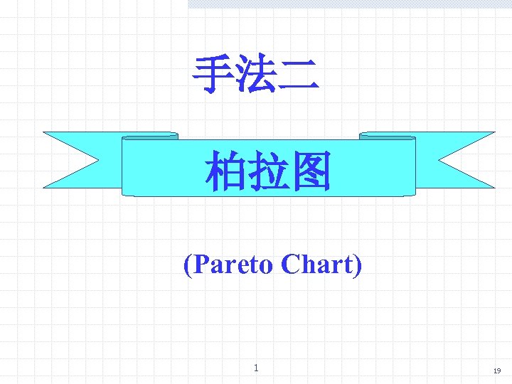 手法二 柏拉图 (Pareto Chart) 1 19 