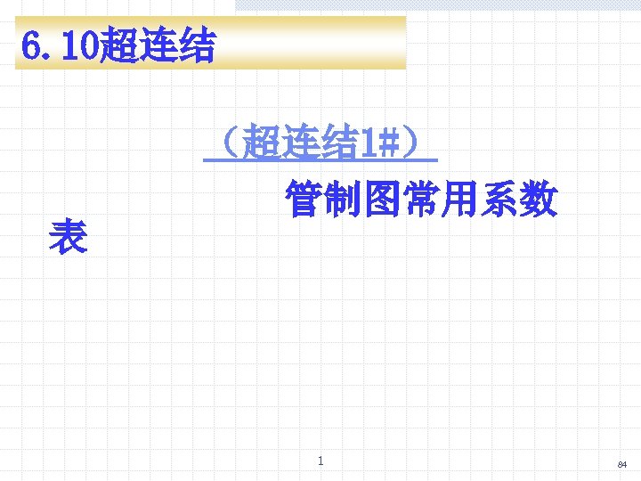 6. 10超连结 表 （超连结 1#） 管制图常用系数 1 84 