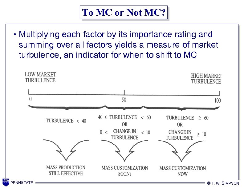 To MC or Not MC? • Multiplying each factor by its importance rating and