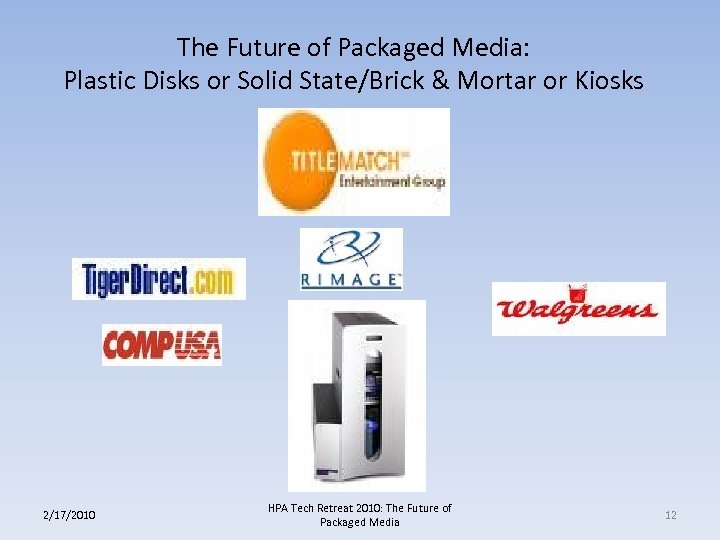 The Future of Packaged Media: Plastic Disks or Solid State/Brick & Mortar or Kiosks