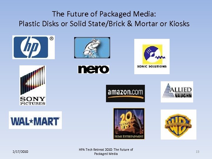 The Future of Packaged Media: Plastic Disks or Solid State/Brick & Mortar or Kiosks