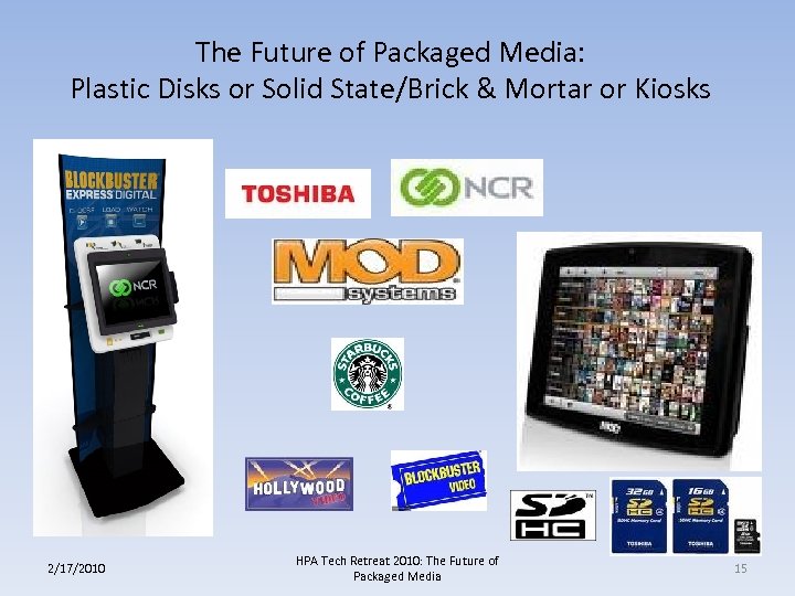 The Future of Packaged Media: Plastic Disks or Solid State/Brick & Mortar or Kiosks