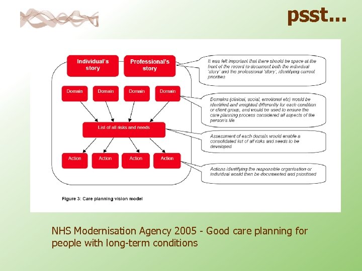 psst. . . NHS Modernisation Agency 2005 - Good care planning for people with