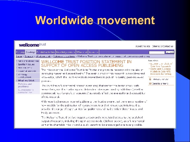 Worldwide movement 