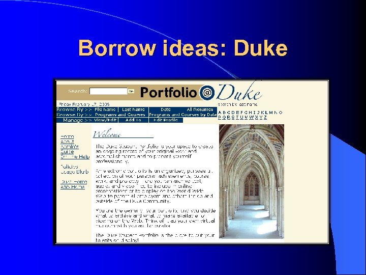 Borrow ideas: Duke 