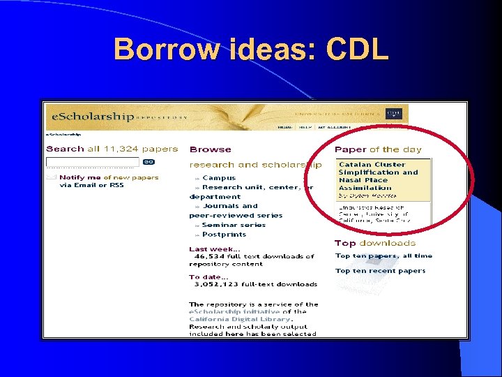 Borrow ideas: CDL 