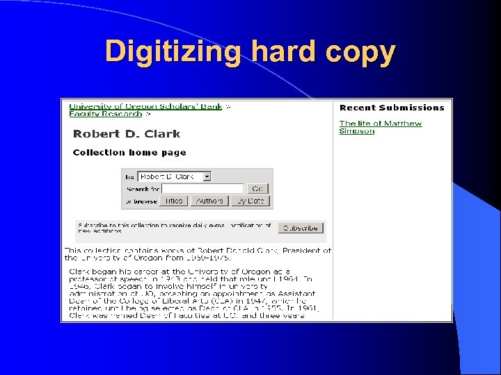 Digitizing hard copy 