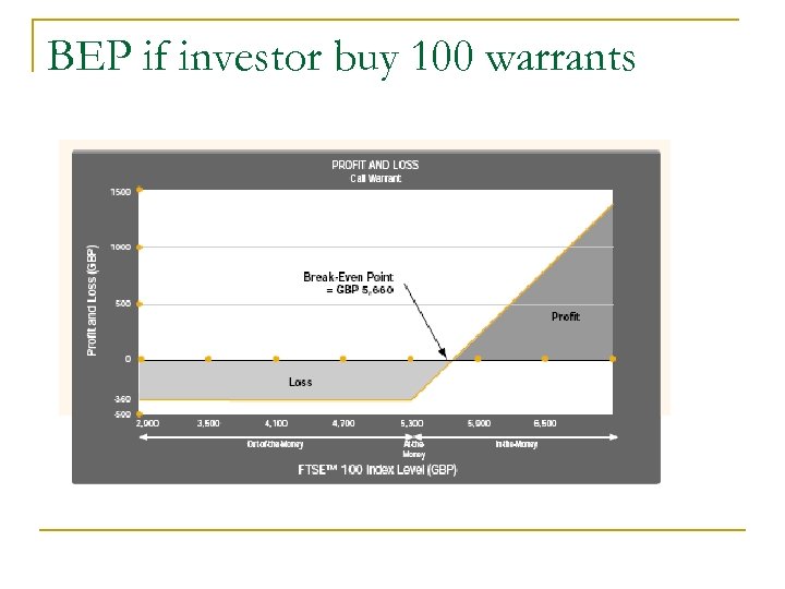 BEP if investor buy 100 warrants 