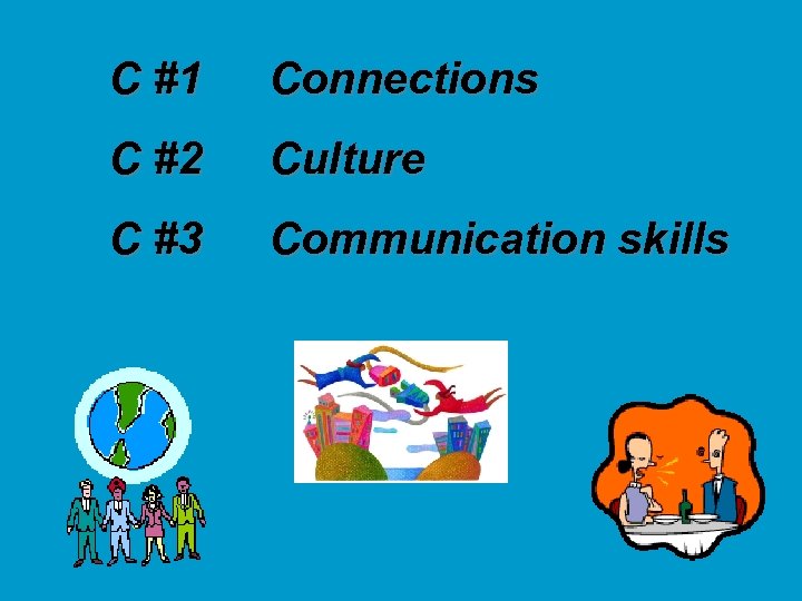 C #1 Connections C #2 Culture C #3 Communication skills 